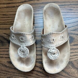 Jack Rogers Flat Sandals - platinum - size 8.5